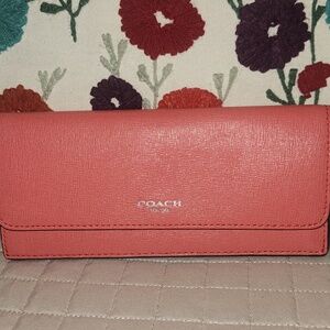 Coach Vibrant Orange Slim Wallet